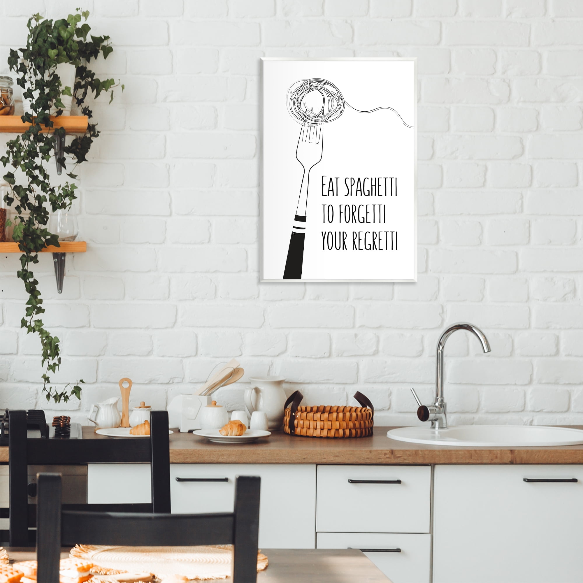 Stupell Industries Funny Spaghetti Sass Wall Plaque Art, design by Martina Pavlova