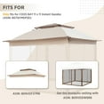 thumbnail image 2 of COOS BAY 11x11 Replacement Gazebo Top with Air Vent Sunshade Polyester Top Cover Only, Beige, 2 of 6