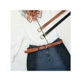 thumbnail image 6 of INSPIRE CHIC Women Gold Buckle Pure Belts, 1.1" Width Causal Simple Faux Leather Waistband for Men and Women 43.3x1.1"(LxW) Black, 6 of 6