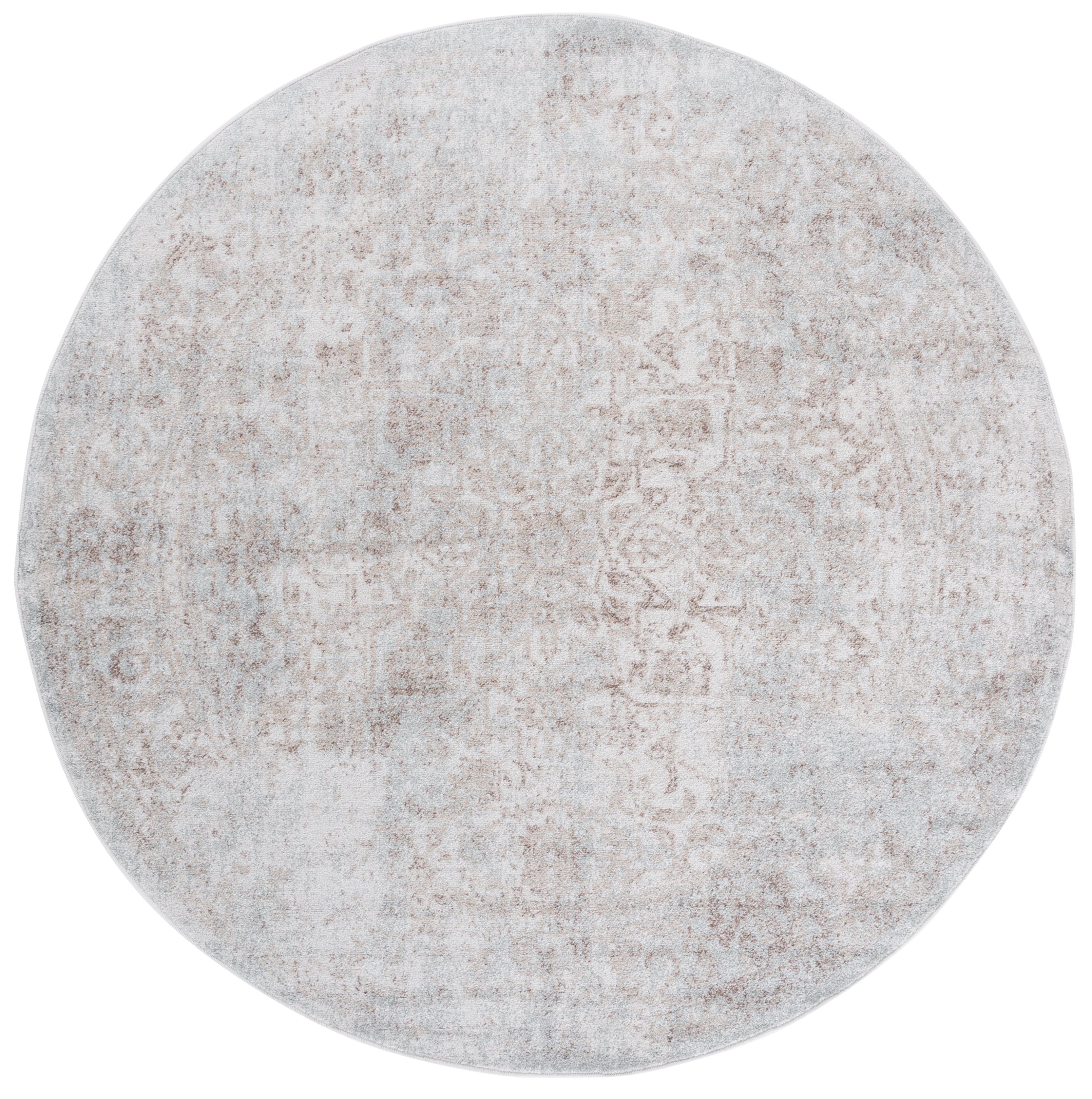 SAFAVIEH Round Rug 11' - Evoke Collection - Large - Traditional Design, Ivory & Taupe, Non-Shedding & Easy Cleaning, Ideal for Living Room, Bedroom, Dining Space
