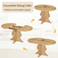 thumbnail image 5 of Harper & Bright Designs Round 5 Pieces Dining Table Set with 4 Upholstered Chairs, Wood Extendable Dining Table with Leaf for Extra Seating for Dining Room, Natural Wood Wash, 5 of 17
