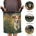 thumbnail image 3 of 50L Extra Large Popup Hamper Collapsible Laundry Basket With Zippered Lid 15.7x18.5in Beagle Dog Running in The Grass, 3 of 7