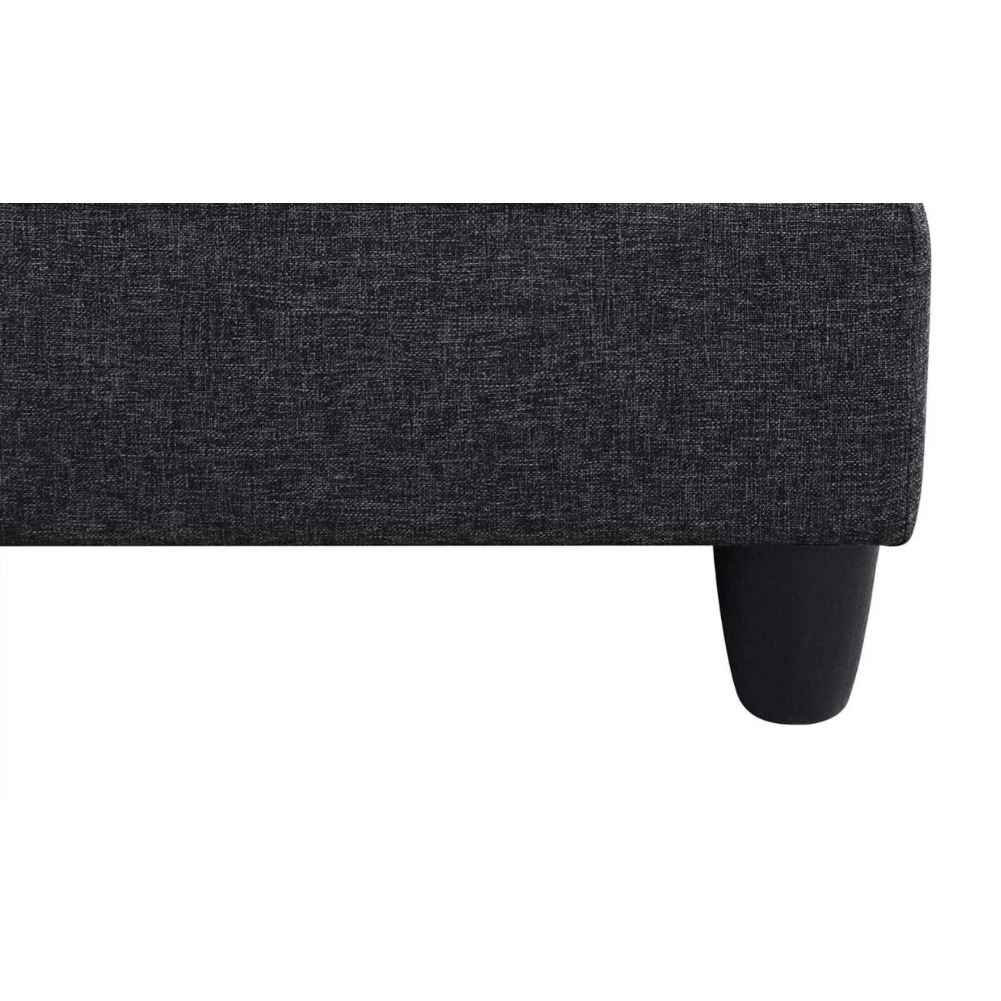 L Shape Sectional Sofa Couches Set, Upholstered Leather Corner Couch with Tufted Cushions for Living Room, Black Grey