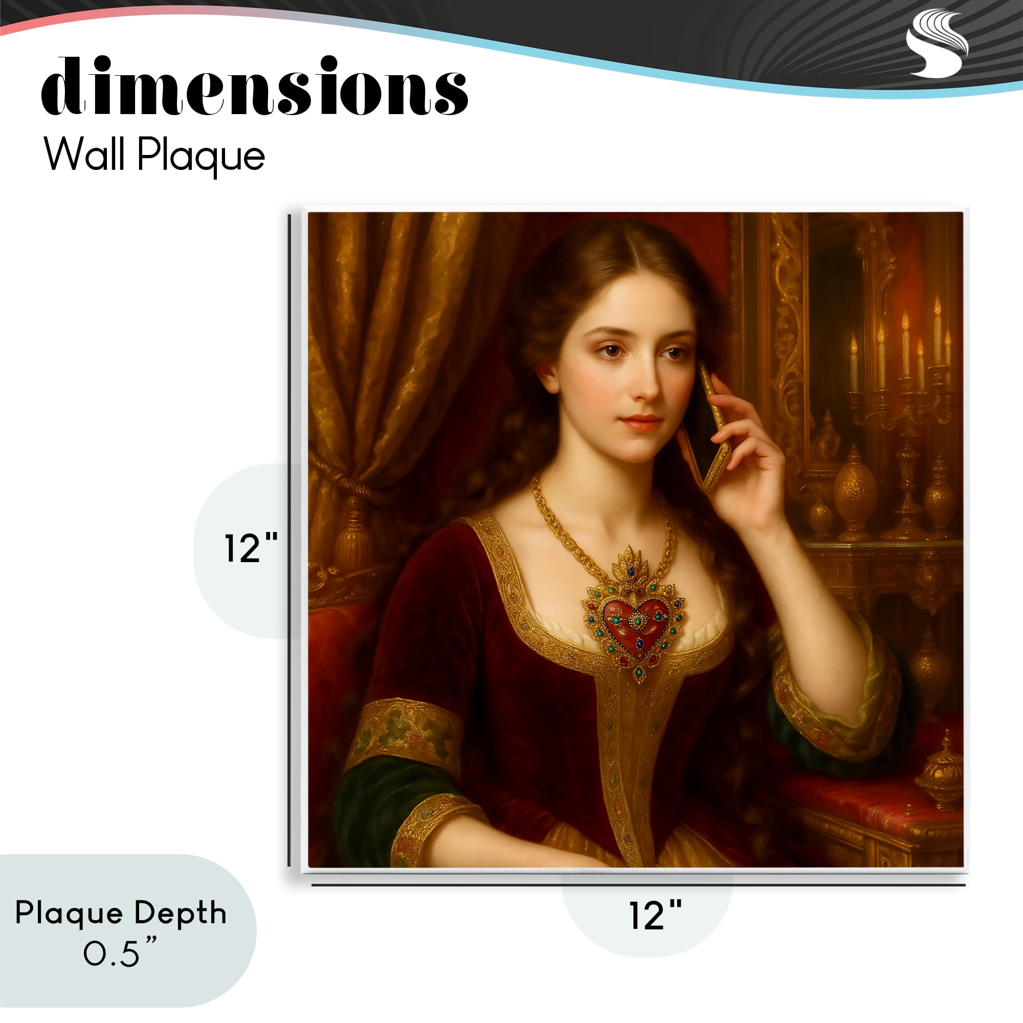 Stupell Industries Rococo Woman with Cell Phone Wall Plaque Art, design by Grotto Studios