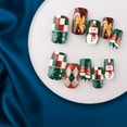 thumbnail image 2 of Christmas Nails Fofosbeauty False Nails, Coffin Press on Nails Tips Design, Snowman Green, 2 of 8