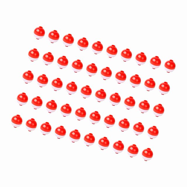 Pesca 50pcs Bobbers Pescadores 1 Pulgada Upbe Un Flotador Rojo y Bobbres Blancos Presionan Redonda Flotadores de Pesca