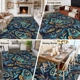 thumbnail image 5 of Abstract Butterfly Area Rugs 8'x10', Washable Small Throw Rugs for Living Room Patio, Botanical Watercolor Moon Stars Leaf Indoor Outdoor Rug Non-Slip Low Pile Carpet Runner Reversible Floor Mats, 5 of 8
