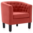 thumbnail image 6 of BELLEZE Elegant Tufted Barrel Accent Chair - Berlinda (Burgundy), 6 of 7