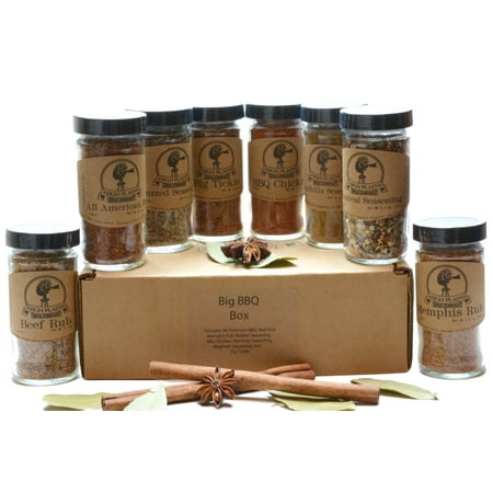 Big BBQ Box ~ BBQ Rub and Spices Gift Set of 8 ~ Gift Set by High Plains Spice Company ~ Gourmet Meat and Veggie Spice Blends & Rubs For Beef, Chicken, Veggies & All Recipes ~ Handcrafted Spice (Best Rub For Lamb)