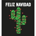 thumbnail image 2 of Feliz Navidad Christmas Cactus Adult Black Crew Neck Short Sleeve Tee-Medium, 2 of 4