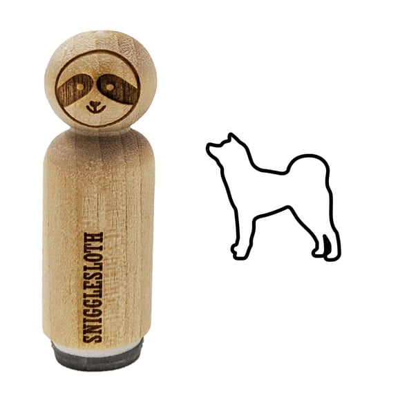 Japanese Akita Dog Outline Rubber Stamp for Scrapbooking Crafting Stamping - Mini 1/2 Inch