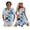 Blue Floral, variant on Yuyamidu His and Hers Matching Outfits Womens Hawaiian Dresses Summer Shirts for Men Casual Button Up Shirt Men and Women Matching Outfits Flowy Tiered Beach Vacation Dress Size S