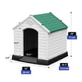 thumbnail image 3 of ModFusion Modern Small Dog Shelter, 28" Outdoor Plastic Dog House with Air Vent and Water Resistance, Green/White, 3 of 10