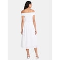 thumbnail image 2 of Time and Tru Women's Cotton Off the Shoulder Midi Dress, Sizes XS-XXXL, 2 of 4