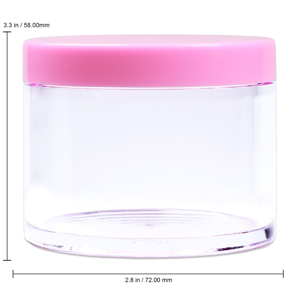 Beauticom 12 Jars High Quality 120 gram/ml 4 Oz Thick Acrylic Sample Container Jars - BPA Free (Pink)