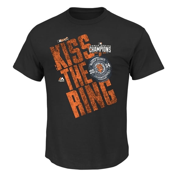 Majestic Mens Kiss The Ring Camiseta gráfica, Negro, X-Large