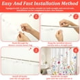 thumbnail image 5 of Dznils White Floral Fabric Shower Curtain, Watercolor Floral Bathroom Curtain with Hooks, Pink, 72" x 72", 5 of 11