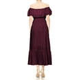 thumbnail image 2 of Summer Boho Peasant Ruffle Stretchy Short Sleeve Long Beach Maxi Dress for Women, 2 of 5