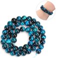 thumbnail image 4 of Cuentas redondas de ojo de tigre azul de piedra natural, accesorios para hacer pulseras de joyería DIY, 48 Uds. De cuentas de 8mm, 4 of 12