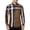 咖啡色, variant on Outdoor 100% Cotton Men's Classic Random Plaid Button-Down Shirt, Long Sleeve with Chest Pocket, Machine Washable-Perfect for Outdoor & Casual Wear