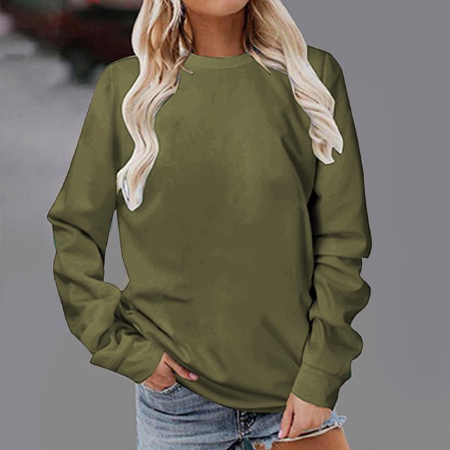 Offres Cyber et du Lundi Pxxlle Chandail Rouge pour Femmes, Col Rond Décontracté, Chandails d'Automne, Couleur Unie, Coupe Classique, Hauts à Enfiler, Coupe Ample, Chandails à Manches Longues