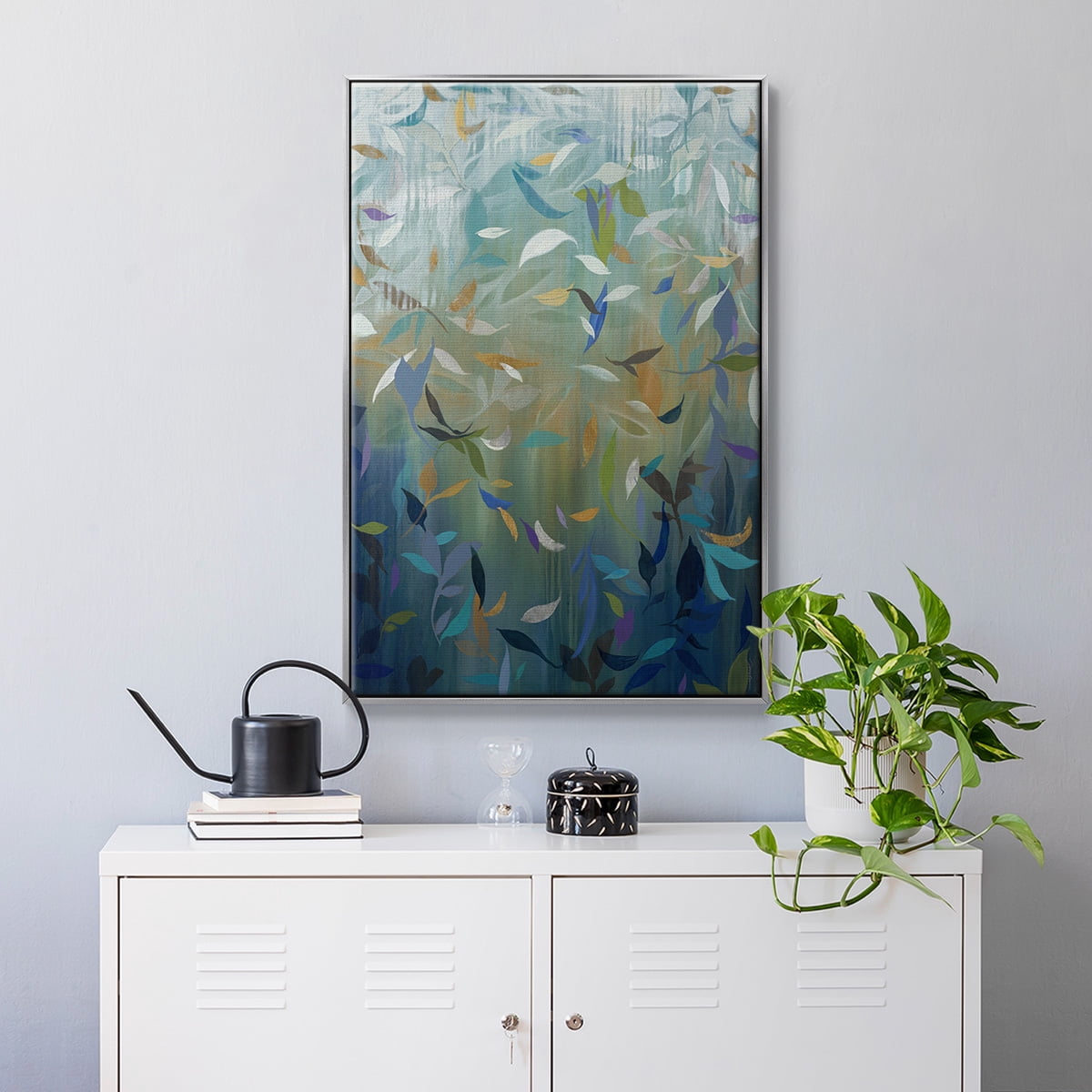Falling Leaves Framed Premium Gallery Wrapped Canvas - Ready to Hang