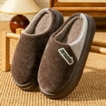 thumbnail image 2 of Kilaqueen Mens Memory Foam Scuff Slippers, Cozy Fuzzy House Shoes for Men, Slip-on Slippers Bedroom Shoes with Indoor Rubber Sole, Christmas Gifts, 2 of 9