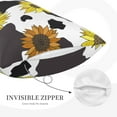 thumbnail image 5 of Daiia Black Cow Print With Sunflowers Country Bedding Waterproof Pillow Protector Zippered Queen – Bed Bug Proof Pillow Encasement-16"x24", 5 of 9