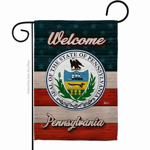 13 x 18.5 in. Welcome Pennsylvania Double-Sided Vertical House Decoration Banner Garden Flag - Yard Gift