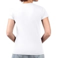 thumbnail image 2 of Women's G-III 4Her by Carl Banks  White Cleveland Guardians Metallic Drop Lightweight V-Neck T-Shirt, 2 of 3