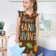 thumbnail image 4 of Balery Happy Thanksgiving With Gnome Camisón de princesa para niñas, pijama de algodón con mangas abullonadas, suave y bonito.-Large, 4 of 6