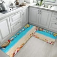 thumbnail image 2 of Beach Blue Summer Kitchen Rugs and Mats Non Skid Washable Set of 2, Wood Starfish Wooden Kitchen Runner Rug, Farmhouse Kitchen Floor Mat Under Sink Mat Throw Rug for Doormat, 2 of 6