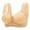 Beige, variant on HOWPAY Front Closure Bras for Women No Underwire Supportive Wireless Full Coverage Push up Snap Closing Bralettes Comfortable Soft T-Shirt Bra Beige 36