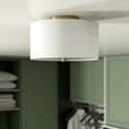 thumbnail image 2 of Evelyn&Zoe Ellis 16" Flush Mount with Fabric Shade in Brass/White, 2 of 5