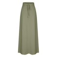 thumbnail image 5 of RUTAYY Women Casual Versatile Solid Color Drawstring Skirt Smocked Boho Pleated Skirts, 5 of 6