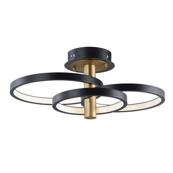 E24323-BKGLD ET2 Lighting Hoopla-40W 1 LED Semi-Flush Mount-15.75 Inches wide by 11.5 inches high