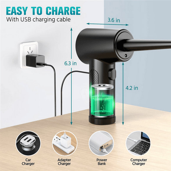 2X Compressed Air Duster-51000RPM-Keyboard-Cleaner - Good Replace Compressed Air Can - Reusable No Canned Air Duster