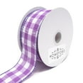 thumbnail image 1 of Colorful Gingham Checkered Linen Wired Ribbon, Lavender, 1-1/2-Inch, 10 Yards, 1 of 1
