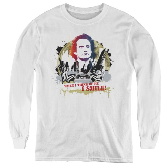 Taxi Smiling Jim Youth Long Sleeve T-Shirt White