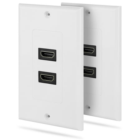 Home Plate Wall (Fosmon Dual Port Gold Plated HDMI with Ethernet Wall Plate Face Cover for HDTV, Home Theater, DVD, Cable Satellite, PS3/PS4, Nintendo Switch - 2)