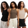 thumbnail image 4 of AJZIOJIRO Women Summer Sleeveless Shirt Casual Slim T-Shirt Cotton Lacy Straps Tops S-XL, 4 of 6