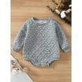 thumbnail image 2 of hirigin Baby Winter Warm Romper, Casual Long Sleeve Solid Color Quilted Bodysuit One-Piece Clothes, 2 of 6