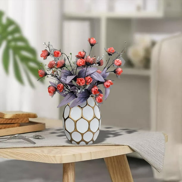 Jarrón de Cerámica Nórdica, Ramo de Jardinería, Contenedor Secas, Jarrones Decorativos para Porche, Baño Interior, Tienda, Decoraciones Blanco Colco florero