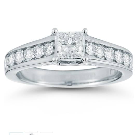 Pompeii 1ct Princess Cut Diamond Engagement Ring 14K White Gold (G/H,I1-I2)