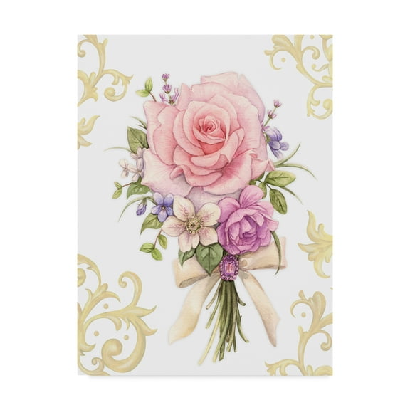 Trademark Fine Art 'Small Bouquet With A White Bow' Canvas Art by Maria Rytova