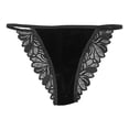 thumbnail image 1 of Bikini Secret Treasure para Dama con Delantero de Terciopelo y Trasero de Encaje, Negro Talla EG, 1 of 4