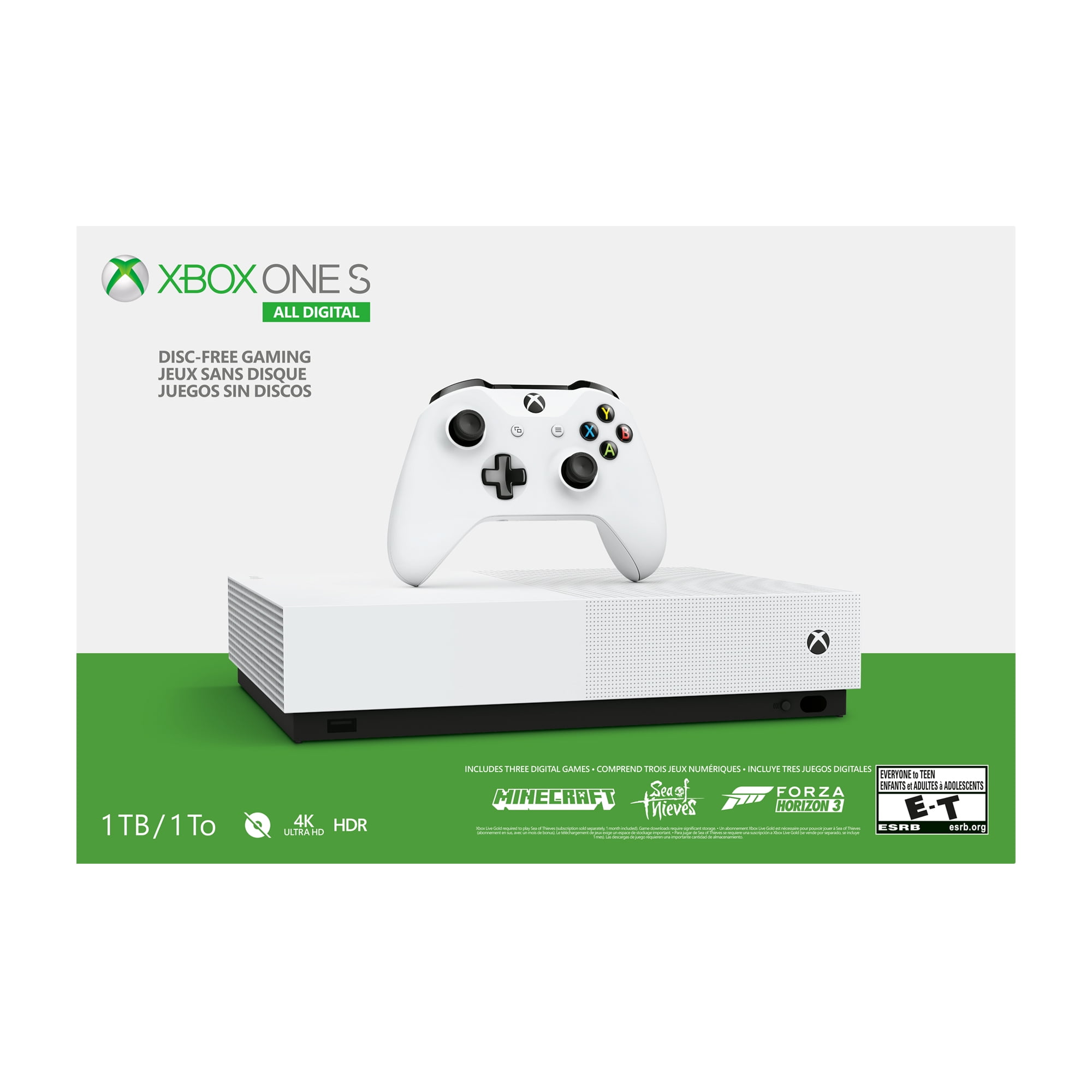 Defilé waterval Stap Microsoft Xbox One S 1TB All-Digital Edition Console (Disc-free Gaming),  White, NJP-00024 - Walmart.com