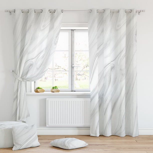View of MAWCLOS Drapes UV Protection Curtains Energy Efficient 2Pcs Privacy ...