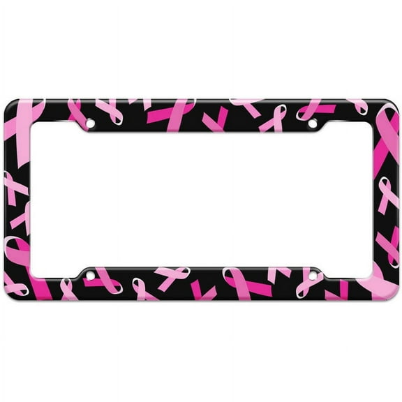 Breast Cancer Awareness Pattern License Plate Frame