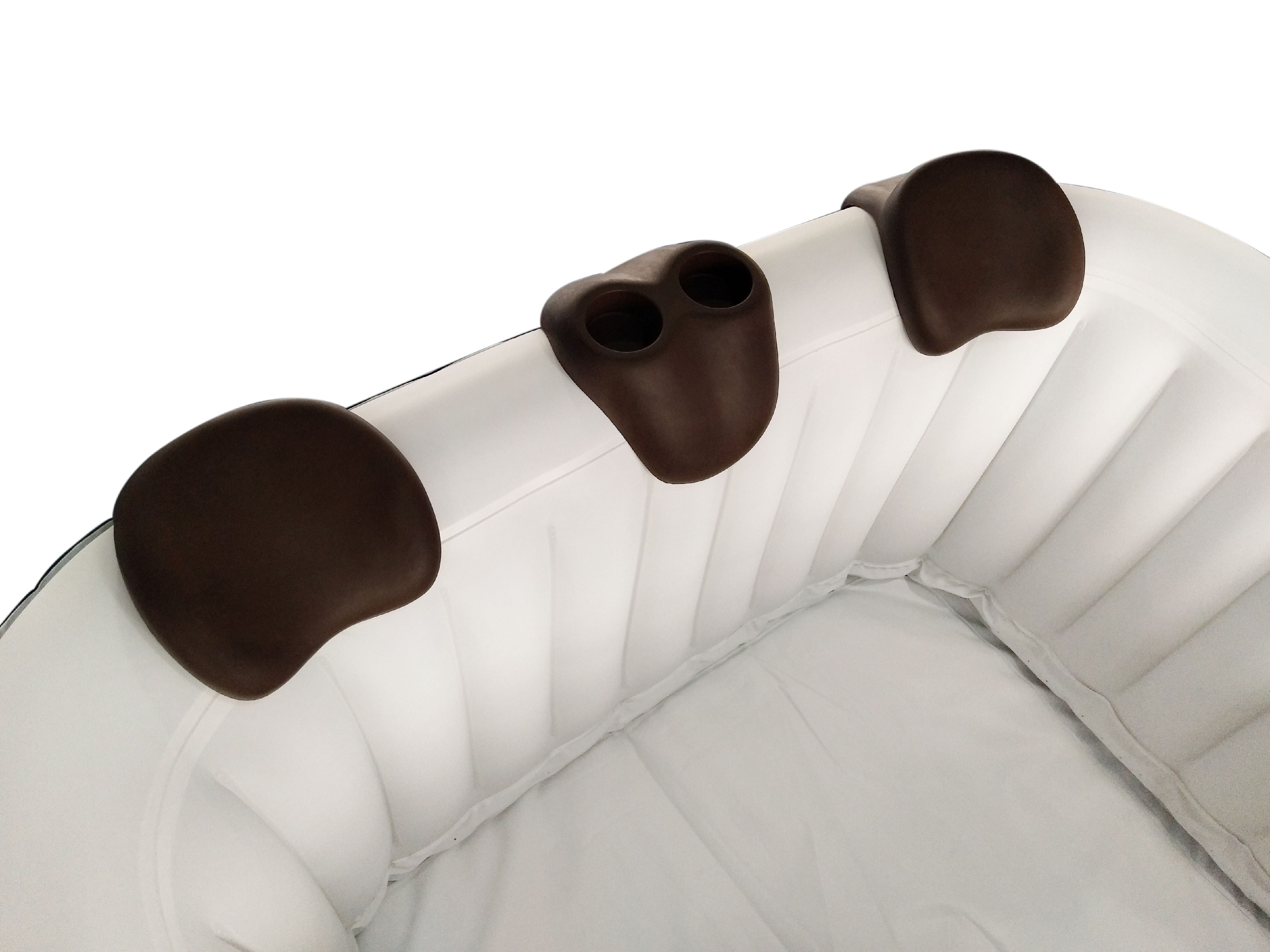 ALEKO Removable 3-Piece Headrest and Drink Holder Set for Inflatable Hot Tub Spa - Brown